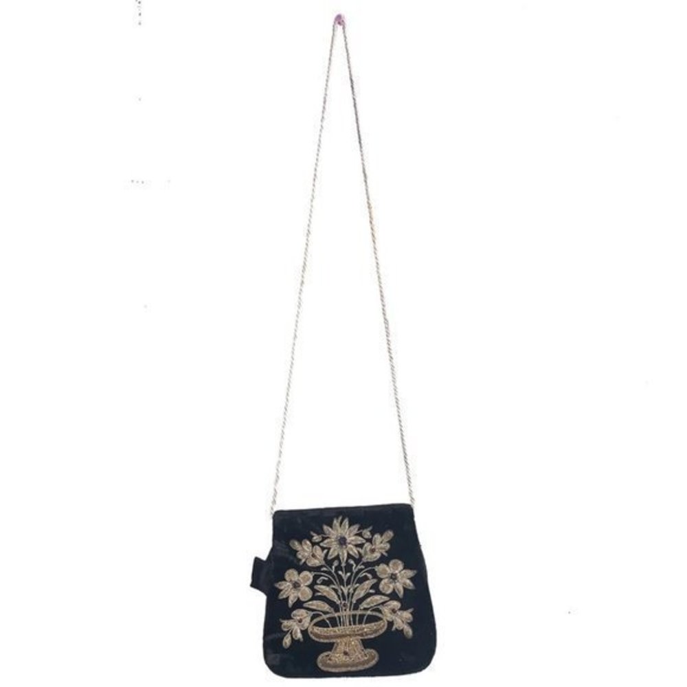 Vintage Black Embroidery Bag